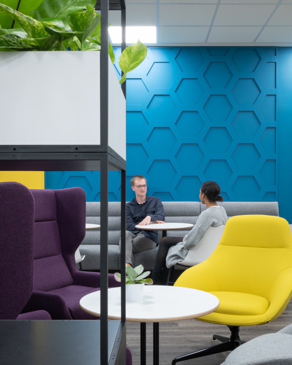 Rethink Events - Workplace Design | Breakout area - feature wall & banquette seating | Interior Designers